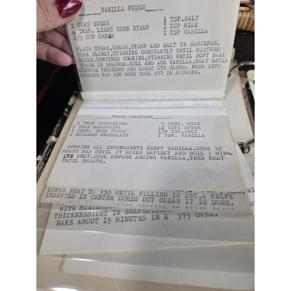 Estate Recipe Binder Handwritten Typed Cut Outs Etc.  Texas Based